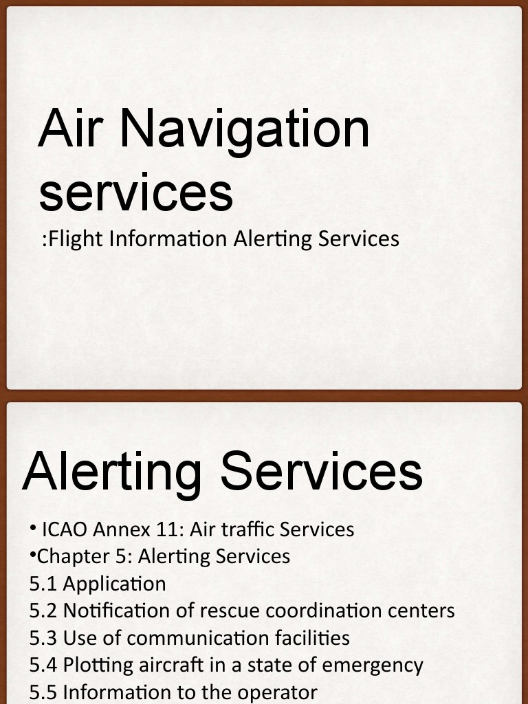 ICAO Alerting Services Overview | PDF | Air Traffic Control | Aviation ...