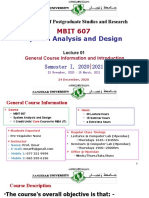 System Analysis and Design: MBIT 607
