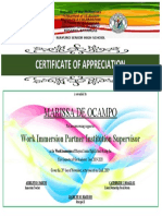 Certificate of Appreciation