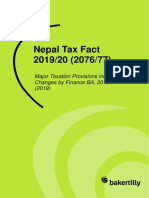 Nepal Tax Fact 2019/20 (2076/77) : Major Taxation Provisions Including Changes by Finance Bill, 2076 (2019)