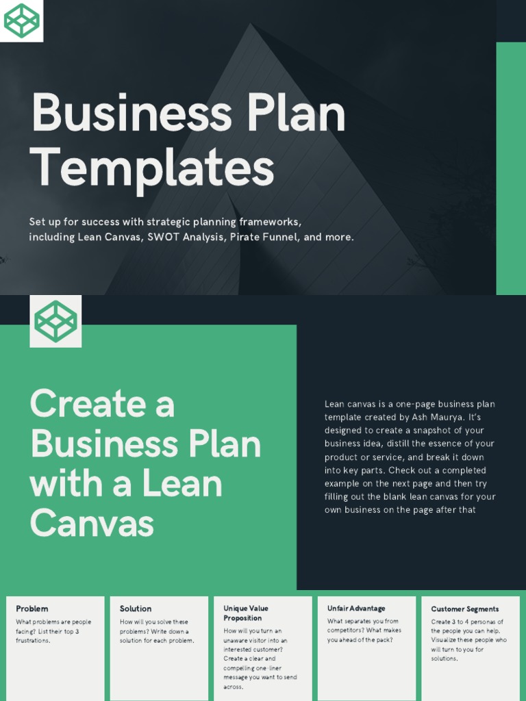 Lean Business Plan Framework Guide | PDF | Swot Analysis | Marketing