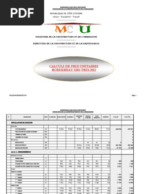 Comparaison Des Prix Unitaires