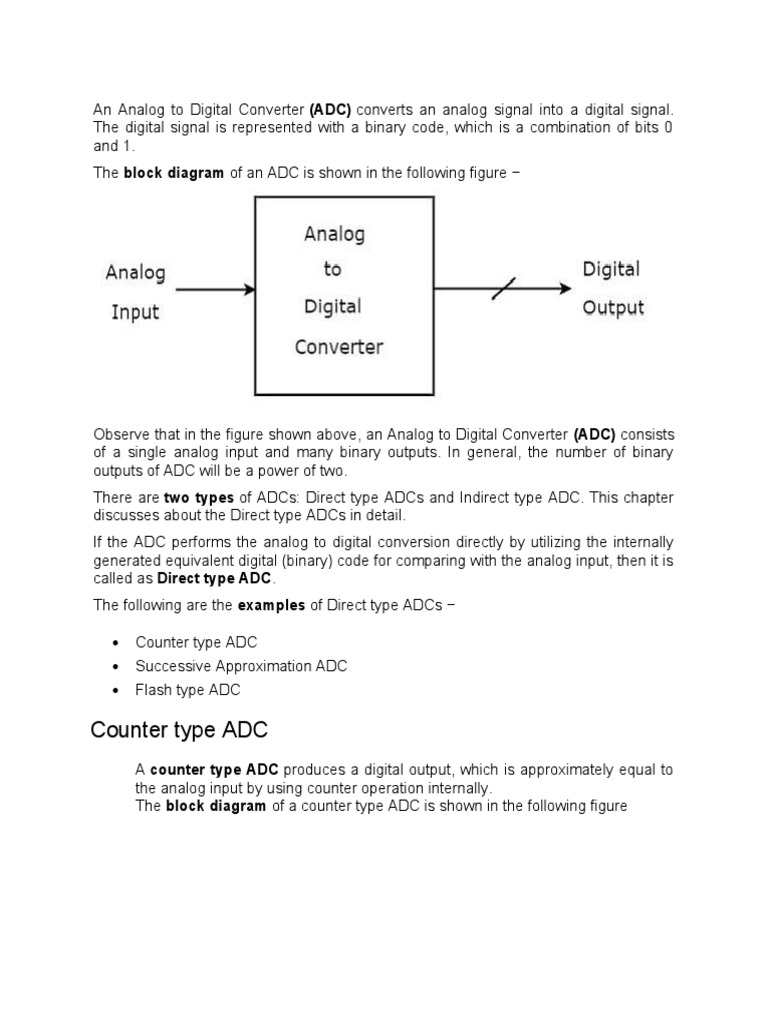 An Analog To Digital Converter PDF Analog To Digital Converter Analogue Electronics