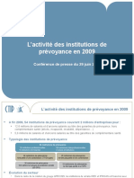 L'activité des institutions de prévoyance en 2009