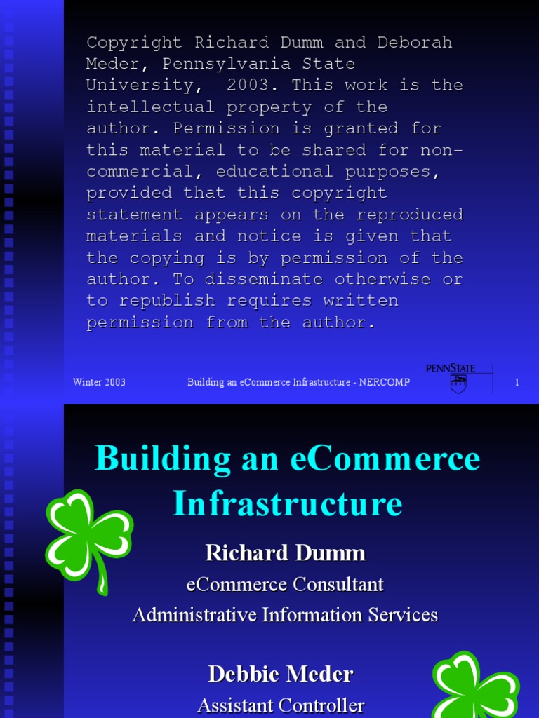 Winter 2003 Building An Ecommerce Infrastructure - Nercomp 1 | PDF | E ...