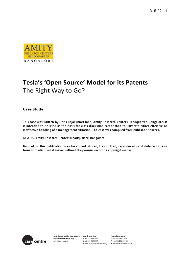 Tesla's OpenSource Model | PDF | Tesla Model S | Electric Vehicle