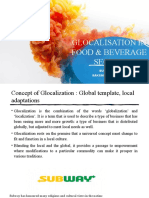 Glocalisation in Food & Beverage Sector: Submitted By: Sakshi Jain (Pgfc1945)