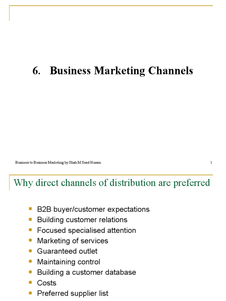 6 - Business Marketing Channels | PDF | Marketing | Retail
