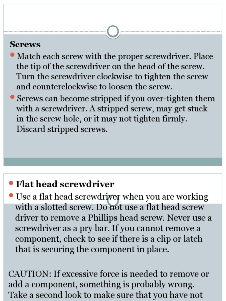 Using Screwdrivers Effectively | PDF