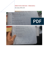 Ficha de Trabalho Ponto Aderente - Matemática PDF