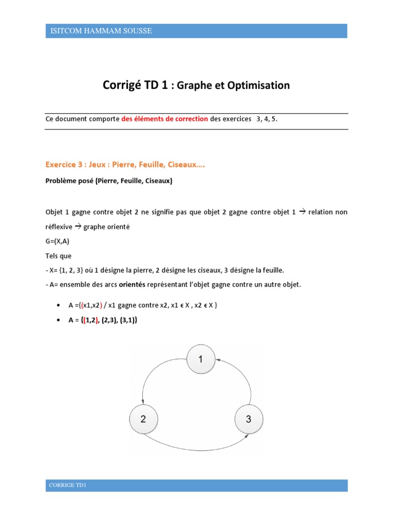 Corrigé TD1 : Jeux et Graphes | PDF