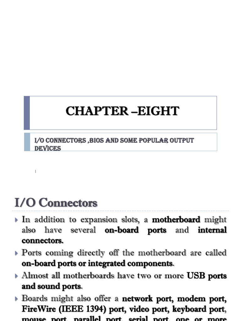 PC I/O and BIOS Essentials | PDF | Bios | Printer (Computing)