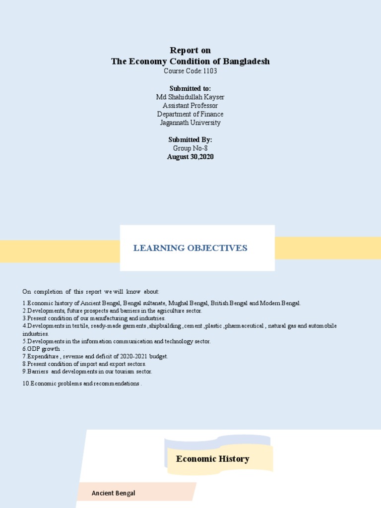 The Economy Condition of Bangladesh PDF Government Budget Balance