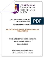 Elc 590 - English For Oral Presentations Informative Speech