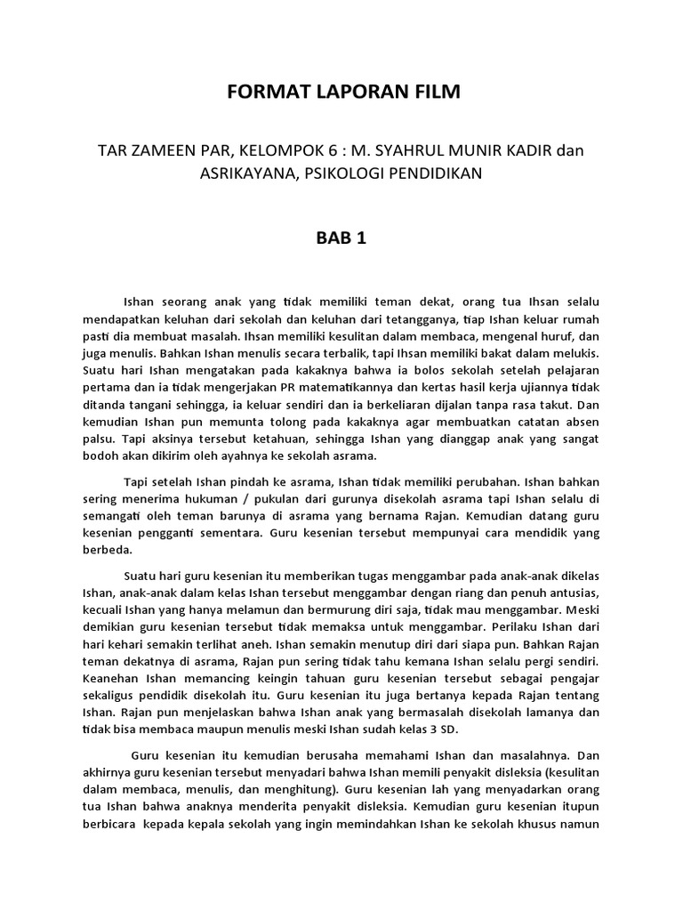 Format Laporan Film | PDF