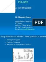 X-Ray Diffraction: Dr. Mukesh Kumar