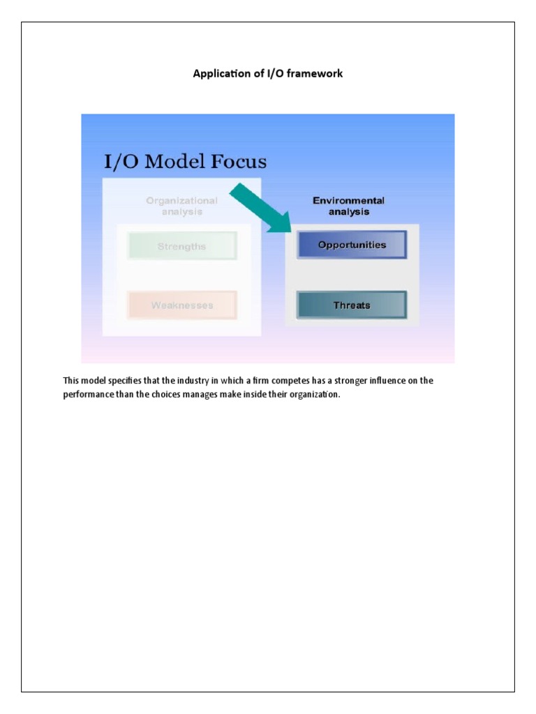 I/O Framework in Industry Performance | PDF