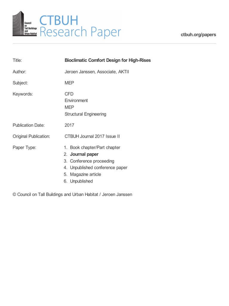 Bioclimatic Comfort Design For High-Rises | PDF | Simulation | Wound
