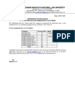 Admission Notification - Vacant Seats 2018 19 09.07.18