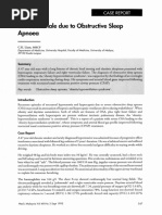 Cor Pulmonale Due To Obstructive Sleep Apnoea:, Case Report