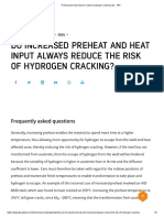 Preheat and Heat Input To Reduce Hydrogen Cracking Risk - TWI