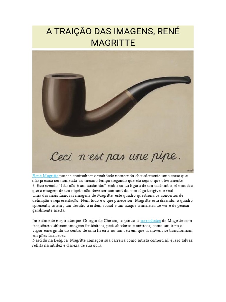 A TRAIÇÃO DAS IMAGENS Magritte | PDF