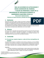INSTRUCTIVO ACCIONES DE AUTOCUIDADO Y BIOSEGURIDAD - COVID 19 INGRESO A SEDES