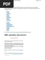 KBC Questions | PDF | Religion And Belief | Jainism