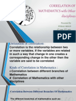 Correlation of MATHEMATICS With Other Disciplines: Presented by Pubali Khan 1 Year, 2 Sem