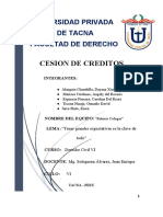 Cesión de créditos: Estudio de caso de la Facultad de Derecho de la Universidad Privada de Tacna