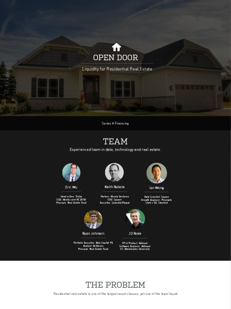 Opendoor Series A Pdf Market Liquidity Real Estate Broker