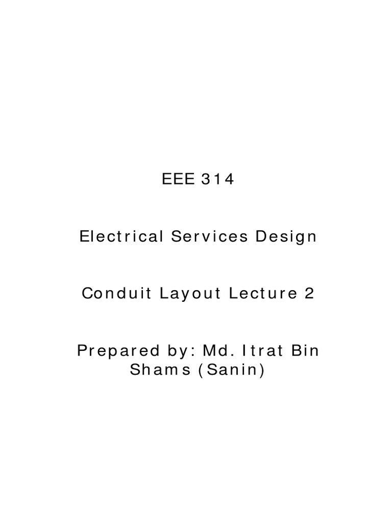 Conduit Layout Design for EEE 314 | PDF | Ac Power Plugs And Sockets ...