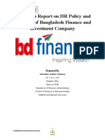 Internship Report On HR Policy and Practices of Bangladesh Finance and Investment Company