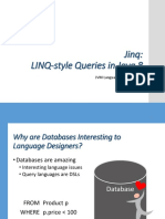 Jinq: LINQ-style Queries in Java 8: JVM Language Summit 2015 Ming-Yee Iu