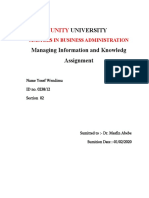 University Managing Information and Knowledg Assignment: Unity