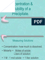 Concentration & Solubility of A Precipitate