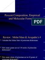 Percent Comp Empirical and Molecular Formulas