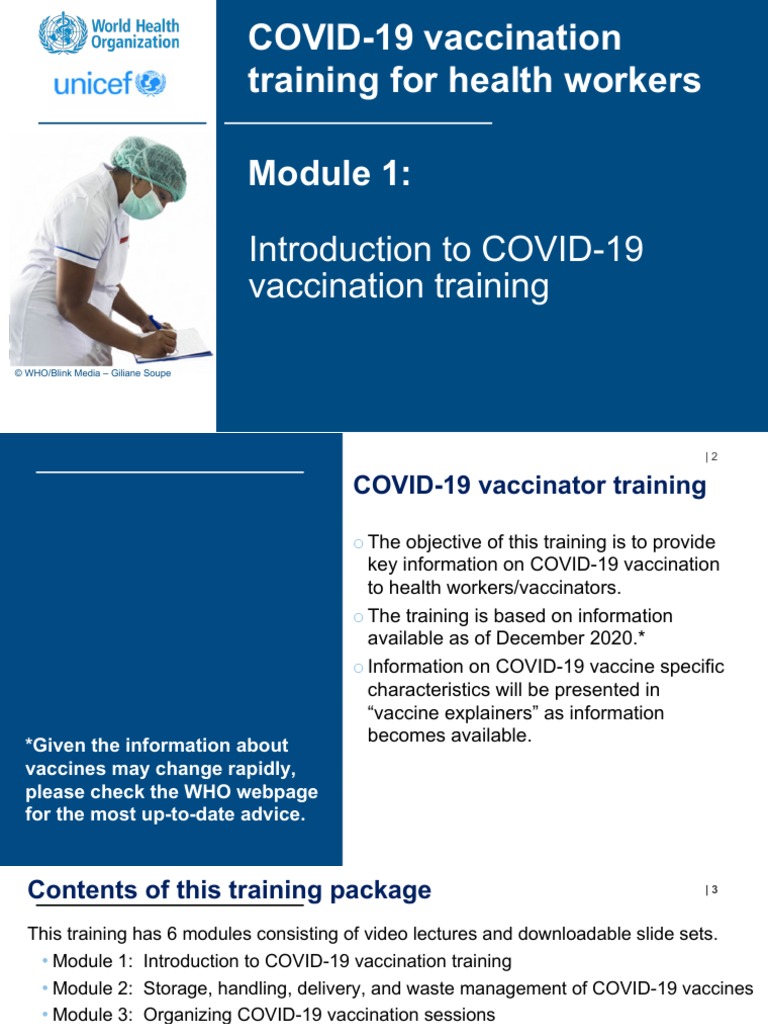 COVID-19 Vaccination Training For Health Workers | PDF | Animal Viral ...