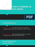 Introduction To Numerical Analysis and Error