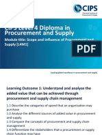 CIPS L4-Scope and Influence of Procurement and Supply