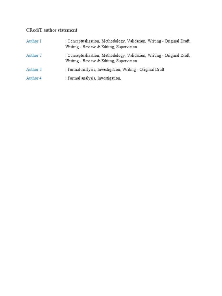 CRediT Author Statement Example | PDF | Career & Growth | Self-Improvement