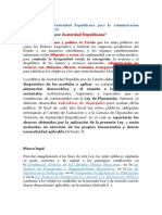 Ley Federal de Austeridad Republicana para La Administración Pública Federal