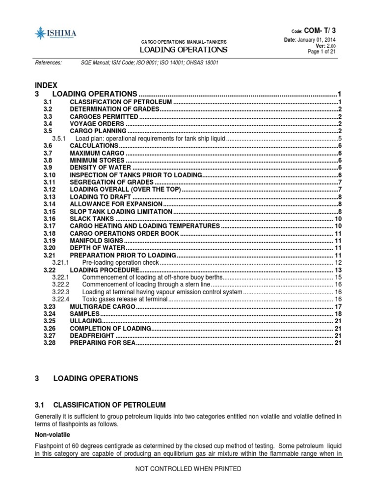 Loading Operation 2 | PDF | Oil Tanker | Valve