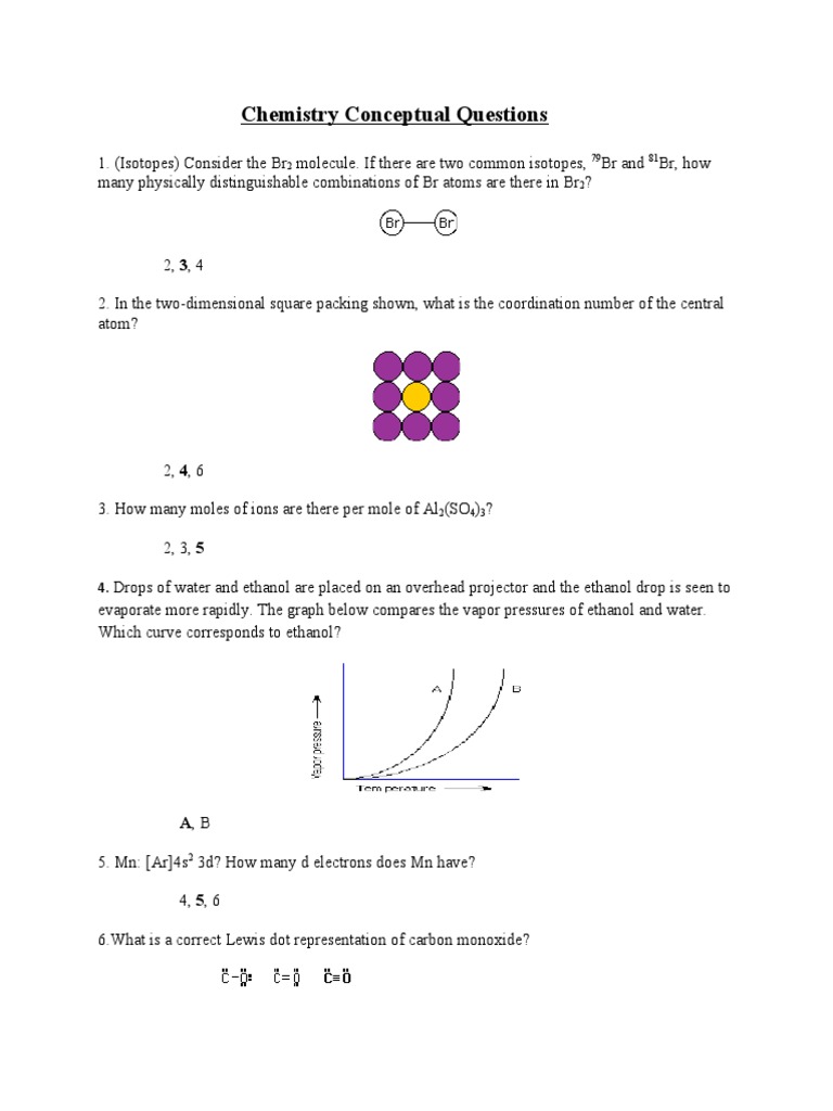 Chemistry Conceptual Questions Explained | PDF