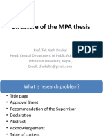 Structure of The MPA Thesis