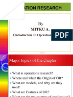 Operation Research: Mitku A. (