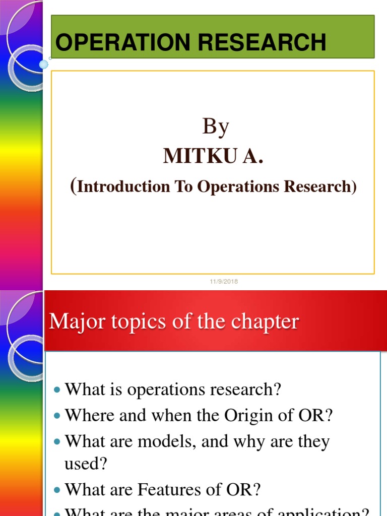 Operation Research Mitku A. ( PDF Conceptual Model Operations