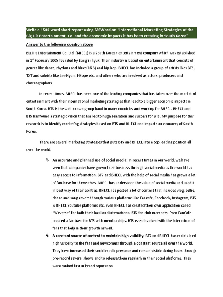 Big Hit Entertainment's Global Strategy Impact | PDF | Social Media ...