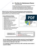 Single Point Lesson - The Role of A Maintenance Planner PDF