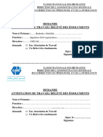 Demande D'attestation de Travail